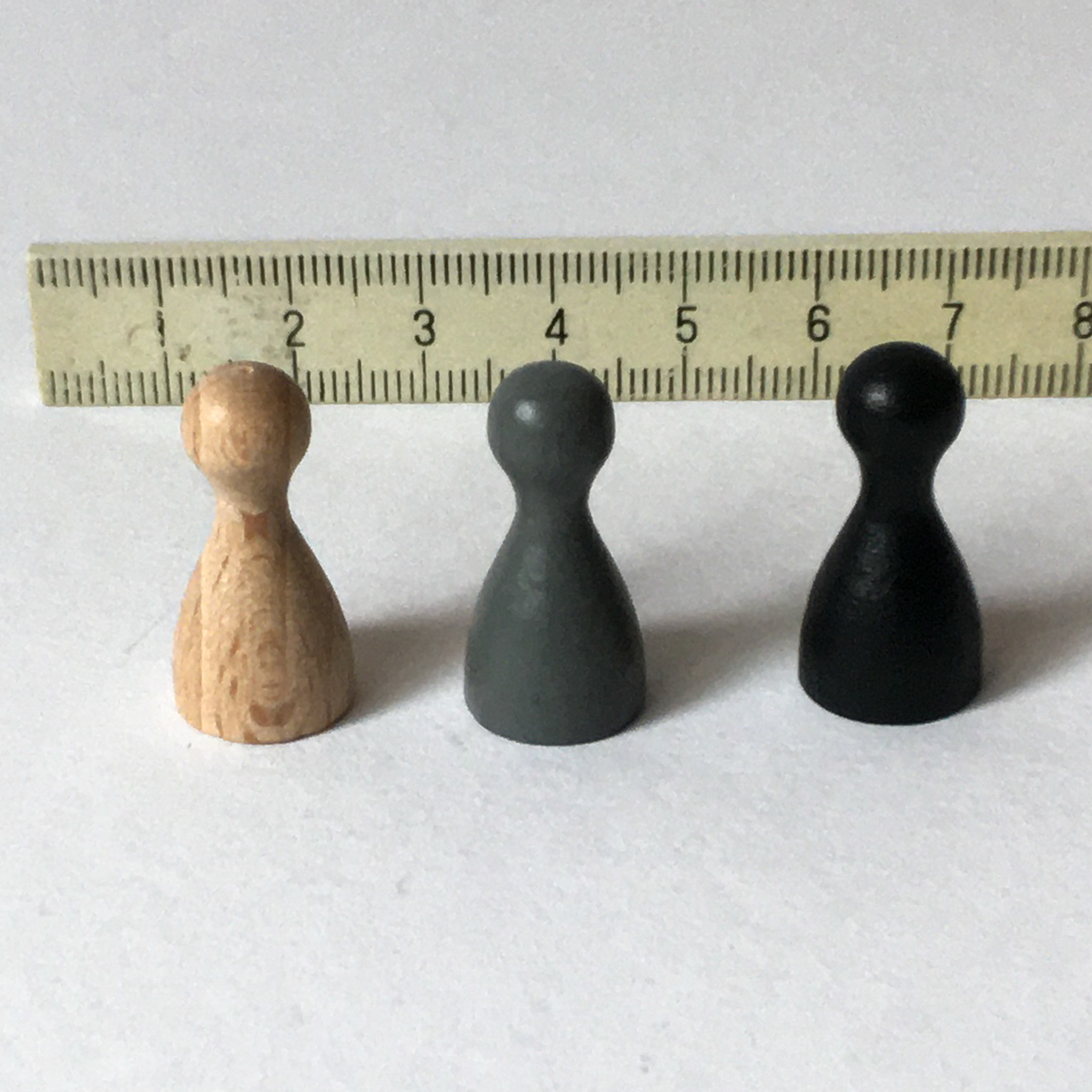    'Pöppel' Spielfiguren 2,5 cm in natur, grau und schwarz 